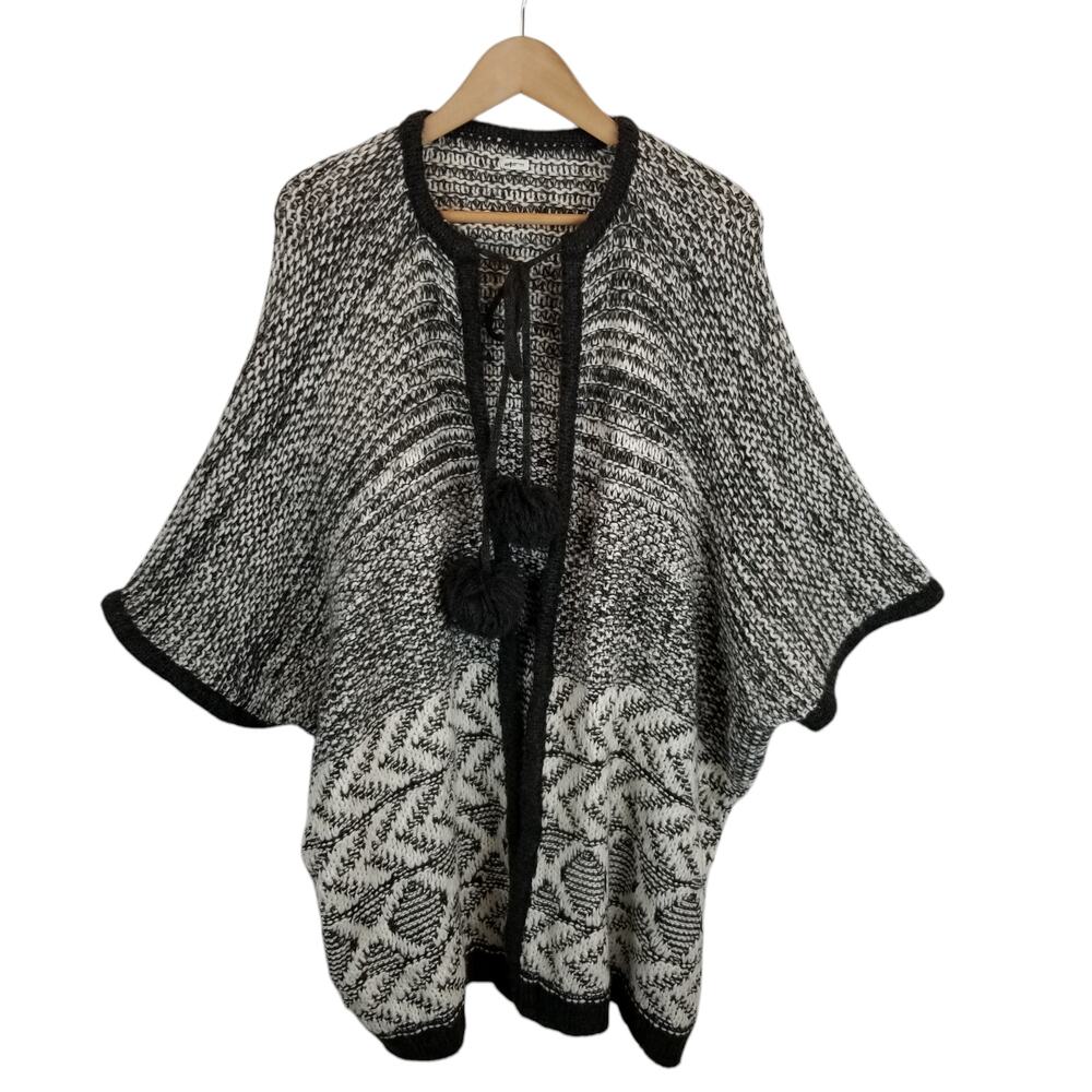 aerie Women's Oversized Cape Poncho Knot Open Front Cardigan Sweater One Size
